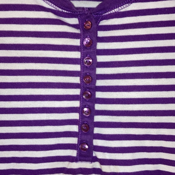 So Jenni from Macy’s purple cotton stripped long sleeve size M - Picture 2 of 6